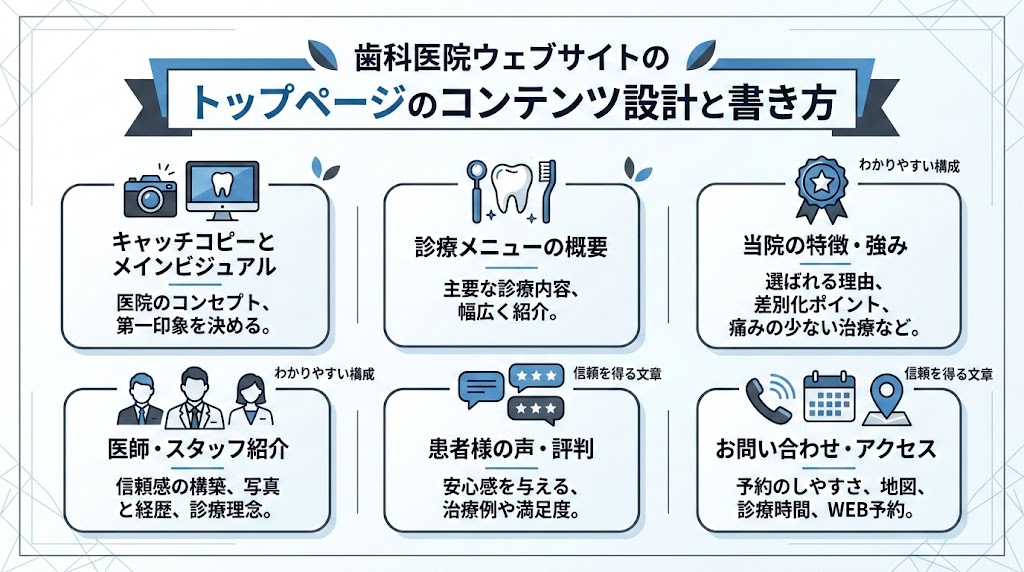 歯科ホームページのコンテンツの作り方｜ページ別に解説