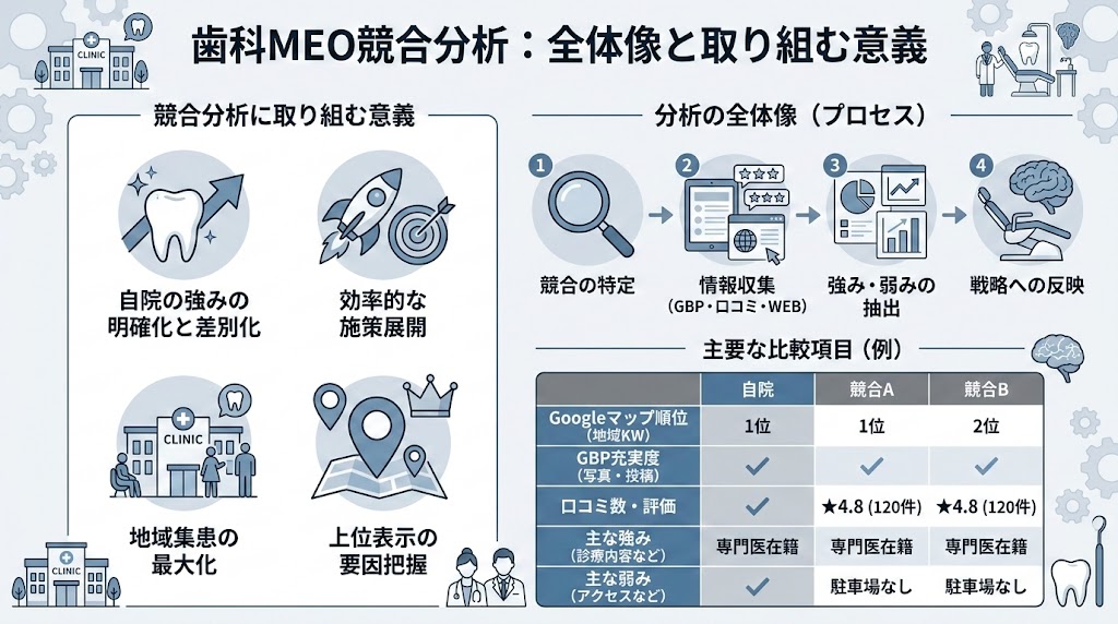 歯科MEO競合分析の方法｜差別化に活かす実践手順