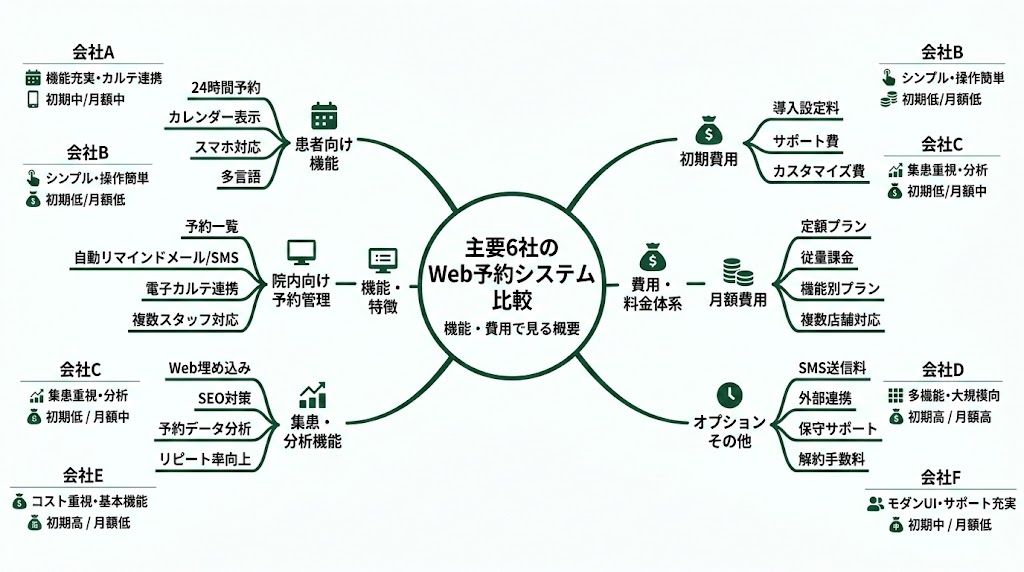 歯科Web予約システム比較｜主要6社の機能・費用を徹底解説